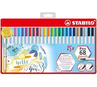STABILO Pen 68 - Feutre dessin - Lot x 10 feutres de coloriage pointe moyenne - Violet
