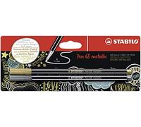 STABILO Pen 68 Lot de 2 feutres métallisés 2er Blister Doré/argenté