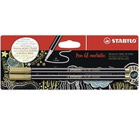 STABILO Pen 68 Lot de 2 feutres métallisés Lot de 2 - Sous blister 2er Blister or
