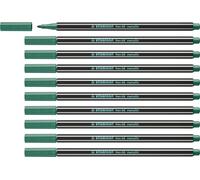 STABILO Pen 68 metallic - Feutre dessin - Lot x 10 feutres de coloriage métallisé pointe moyenne - Vert métallisé