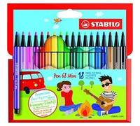Stabilo pen 68 mini - étui carton de 18 feutres pointe moyenne - coloris assortis G