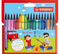 Stabilo pen 68 mini - étui carton de 18 feutres pointe moyenne - coloris assortis G
