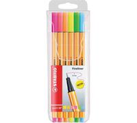 Stabilo Pochette 6 Stylos-Feutres Point 88 Pte Fine Coloris Fluo Assortis