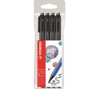 Stabilo Pochette De 4 Stylos Feutres Pointmax Pointe Moyenne 0,8 Mm Noir