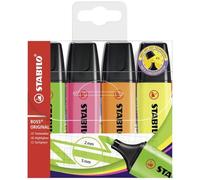 STABILO Pochette de 4 Surligneurs BOSS ORIGINAL Rechargeable Pte Biseautée 2-5 mm