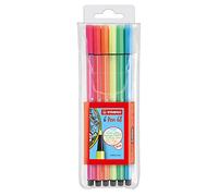 STABILO Pochette de 6 Feutres de Dessin PEN 68 Pte ogive Moyenne 1 mm fluo