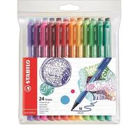 STABILO pointMax - Stylo feutre - Pochette x 24 feutres d'écriture pointe moyenne 0,8 mm - Coloris assortis