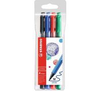 STABILO Stylo-feutre PointMax pointe moyene en nylon - Couleurs d'encre assorties - Pochette de 4