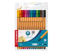STABILO Stylo-feutre Point 88 Pointe fine – Étui carton 15 coloris assortis