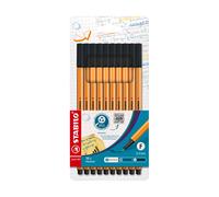 STABILO Point 88 Lot de 10 stylos noirs à pointes fines