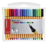 STABILO Feutre d'écriture point 88 Mini - Pochette 10 mini feutres pointe fine, coloris assortis