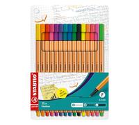 STABILO point 88 - Pochette de 15 stylos-feutres pointe fine - dont 5 couleurs fluo