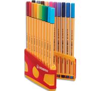 STABILO point 88 stylo-feutre pointe fine (0,4 mm) - ColorParade de 20 stylo-feutres - Coloris assortis