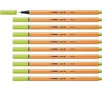 STABILO Stylo feutre pointe fine point 88 - Lot x 10 stylos feutre - citron vert (14)