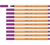 STABILO point 88 - Stylo feutre pointe fine - Lot x 10 feutres fins - Lilas (88/58)