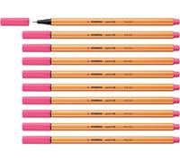 STABILO point 88 - Stylo feutre pointe fine - Lot x 10 feutres fins- Rose (88/29)