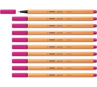 STABILO point 88 - Stylo feutre pointe fine - Lot x 10 feutres fins- Rose Foncé (88/56)