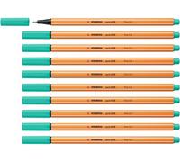 STABILO point 88 - Stylo feutre pointe fine - Lot x 10 feutres fins- Vert De Glace (88/13)