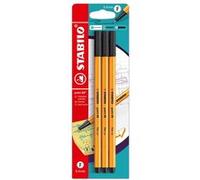 STABILO point 88 stylo fin Noir 3 pièce(s) Noir