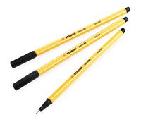 STABILO Point 88 Stylos Fineliner 0,4mm Pointe Fine Noir Emballage De 3