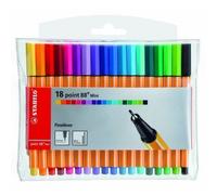 STABILO point 88 Mini - Feutre d'écriture - Pochette x 10 mini feutres d'écriture pointe fine - Coloris assortis