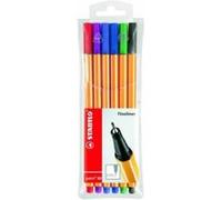 Stabilo point pochette de 6 stylos-feutres 0,4 mm couleurs assorties 88 6 G