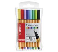 Stabilo point88 Mini Stylo feutre Couleurs assorties Pochette de 8 (Import Royaume Uni)