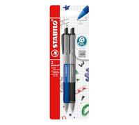 STABILO - Stylo bille - pointball colorful - blister carton x 2 stylos à bille rechargeables - bleu, noir