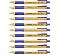 STABILO pointball - Stylo bille - Lot x 10 stylos à bille rechargeables - Bleu
