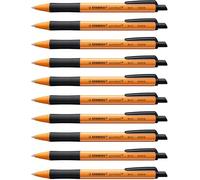 STABILO Stylo bille pointball – Lot de 10 rechargeables Noir