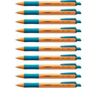STABILO pointball - Stylo bille - Lot x 10 stylos à bille rechargeables -Turquoise