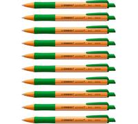 STABILO pointball - Stylo bille - Lot x 10 stylos à bille rechargeables -Vert