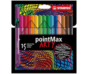 STABILO pointMax Arty Lot de 15 feutres fins Couleurs assorties
