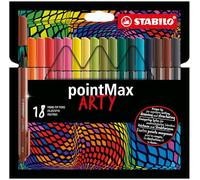 STABILO pointMax Arty Lot de 18 feutres fins Couleurs assorties