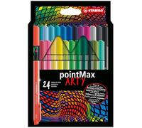 STABILO pointMax ARTY - Stylo feutre - Etui carton x 24 feutres pointe moyenne - Gamme ARTY