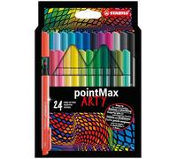 STABILO pointMax ARTY - Stylo feutre - Etui carton x 24 feutres pointe moyenne - Gamme ARTY