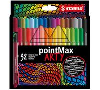 STABILO pointMax ARTY - Stylo feutre - Etui carton x 32 feutres pointe moyenne - Gamme ARTY