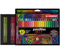 STABILO pointMax ARTY - Stylo feutre - Etui carton x 42 feutres pointe moyenne - Gamme ARTY