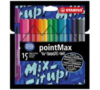 STABILO pointMax - Stylo feutre - Etui carton x 15 feutres d'écriture pointe moyenne 0,8 mm - Edition limitée by Snooze One