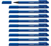 STABILO pointMax - Stylo feutre - Lot x 10 feutres d'écriture pointe moyenne 0,8 mm - Bleu
