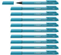 STABILO pointMax - Stylo feutre - Lot x 10 feutres d'écriture pointe moyenne 0,8 mm - Bleu azur