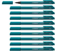STABILO pointMax - Stylo feutre - Lot x 10 feutres d'écriture pointe moyenne 0,8 mm - Bleu Vert