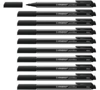 STABILO pointMax - Stylo feutre - Lot x 10 feutres d'écriture pointe moyenne 0,8 mm - Noir