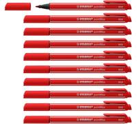 STABILO pointMax - Stylo feutre - Lot x 10 feutres d'écriture pointe moyenne 0,8 mm - Rouge