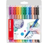 STABILO Stylos-feutres pointMax – Pochette de 12, pointe moyenne nylon, coloris assortis 488 12-01 G