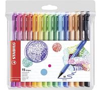 STABILO pointMax - Stylo feutre - Pochette x 15 feutres d'écriture pointe moyenne 0,8 mm - Coloris assortis