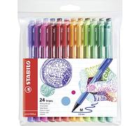 STABILO pointMax - Stylo feutre - Pochette x 24 feutres d'écriture pointe moyenne 0,8 mm - Coloris assortis