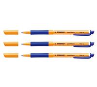 STABILO PointVisco Lot de 3 stylos roller avec formule gel innovante Bleu