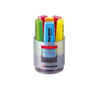 Stabilo Pot À Crayons Garni De 6 Surligneurs Pointe Biseautée Assortis Boss