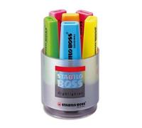 Stabilo Pot À Crayons Garni De 6 Surligneurs Pointe Biseautée Assortis Boss